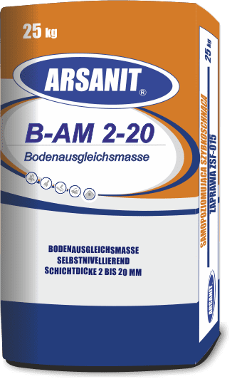 Ausgleichsmasse selbstverlaufend schnellbindend für innenbereich Zementbasis Arsanit B-AM 2-20mm 25Kg